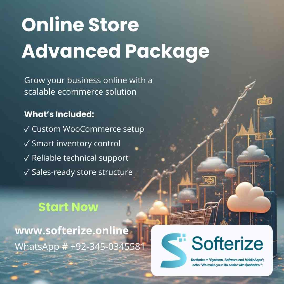 Online Store Advanced Package (WooCommerce + Rank Math) – PKR 100,000 Pakistan - Softerize Online Software House